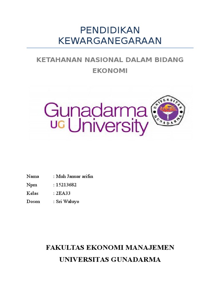Ketahanan Nasional Dalam Bidang Ekonomi