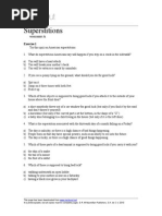 Superstitions - Worksheet