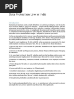 Data Protection Law in India