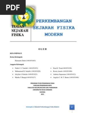 Makalah Perkembangan Fisika Modern Kelompok 2