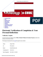 Electronic Verification of Completion & Your Personal Reflections