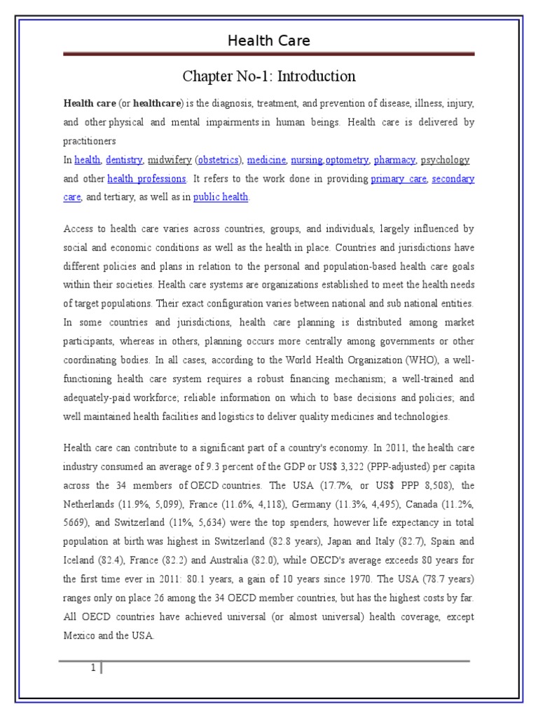 Understanding Health Care Systems | PDF | Html | Health Care