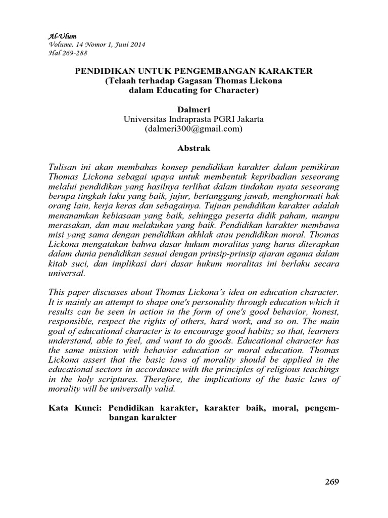 Jurnal Thomas Lickona Pdf