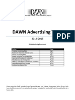 Dawn 2014-2015 Tariff - PKR