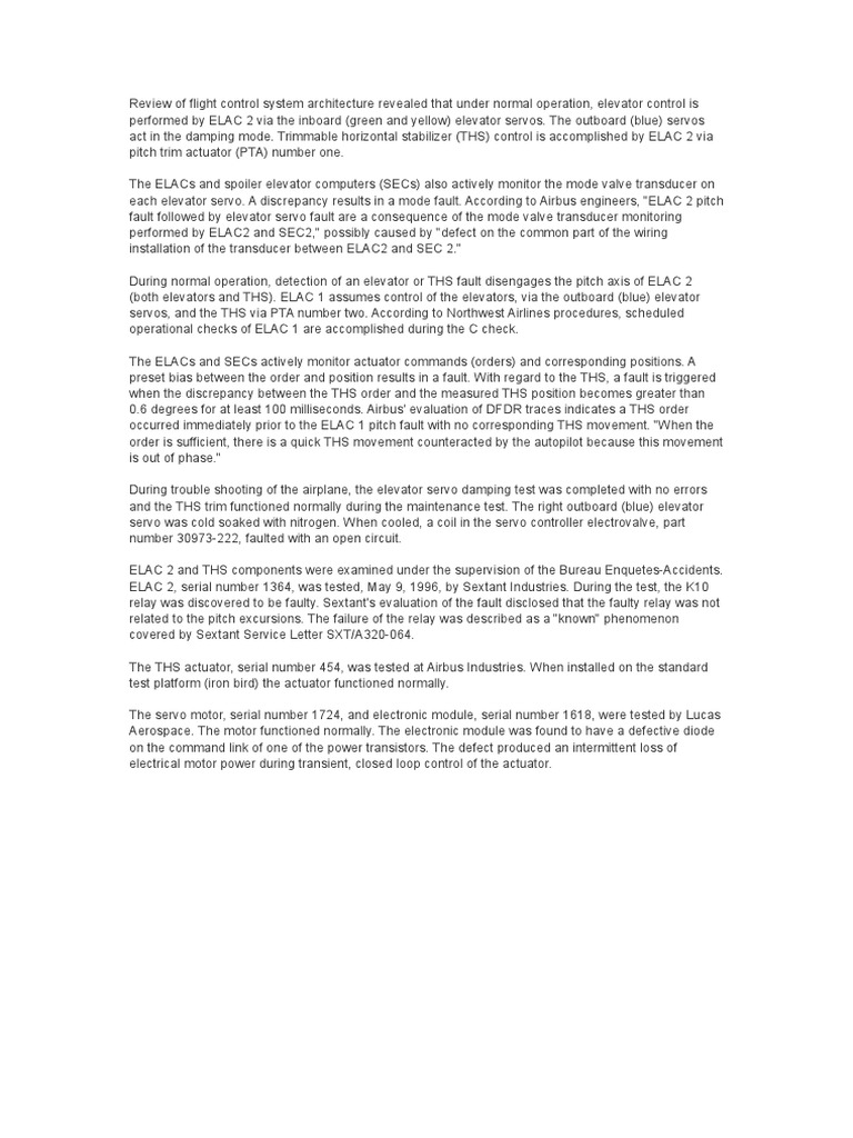 Elac Failure A320 | PDF | Aircraft Flight Control System | Relay
