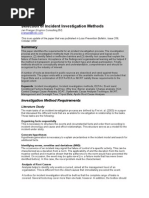 Selection of Incident Investigation Methods