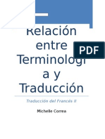 Relación Entre Terminología y Traducción