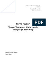 Term Paper-: Tasks, Tests and Their Role in Language Teaching