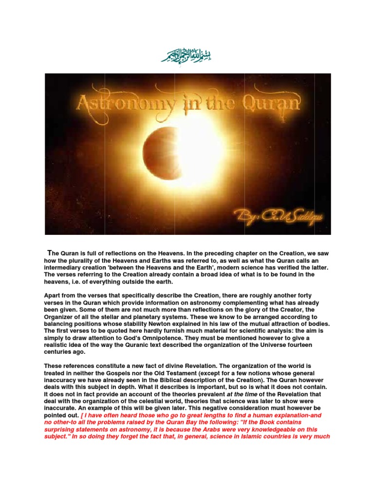 Astronomy in the Qur'an Quran Surah