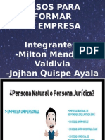 Pasos para Formar La Empresa