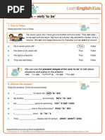 Verb To Be Worksheet