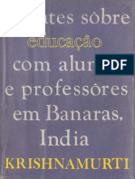 Debates Sobre Educação Com Alunos e Professores em Banaras, India - J. Krishnamurti