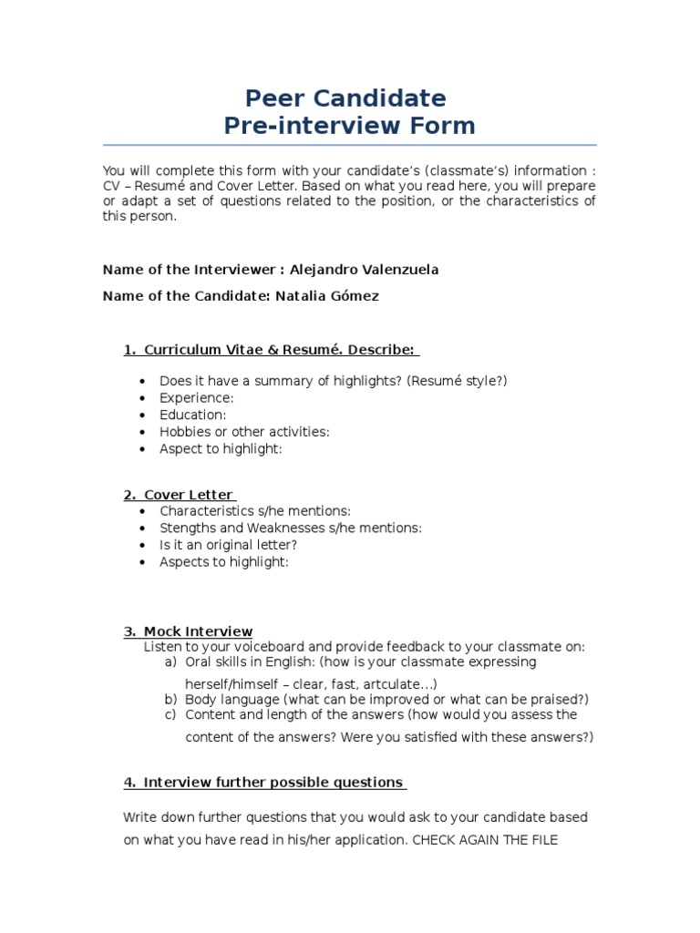 Peer Interview Preparation Guide | PDF