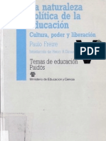 Freire Paulo La Naturaleza Politica de La Educacion 1 PDF