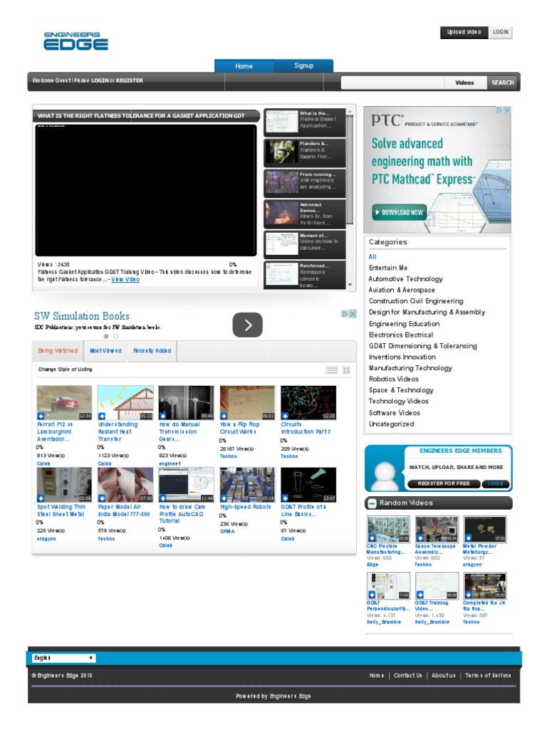 Engineers Edge Videos PDF Engineering Mechanical Engineering