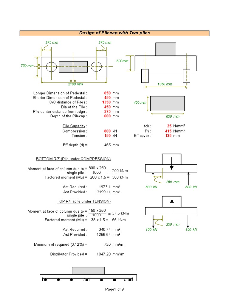 Pile Cap Design as per IS Code | PDF | Continuum Mechanics | Materials
