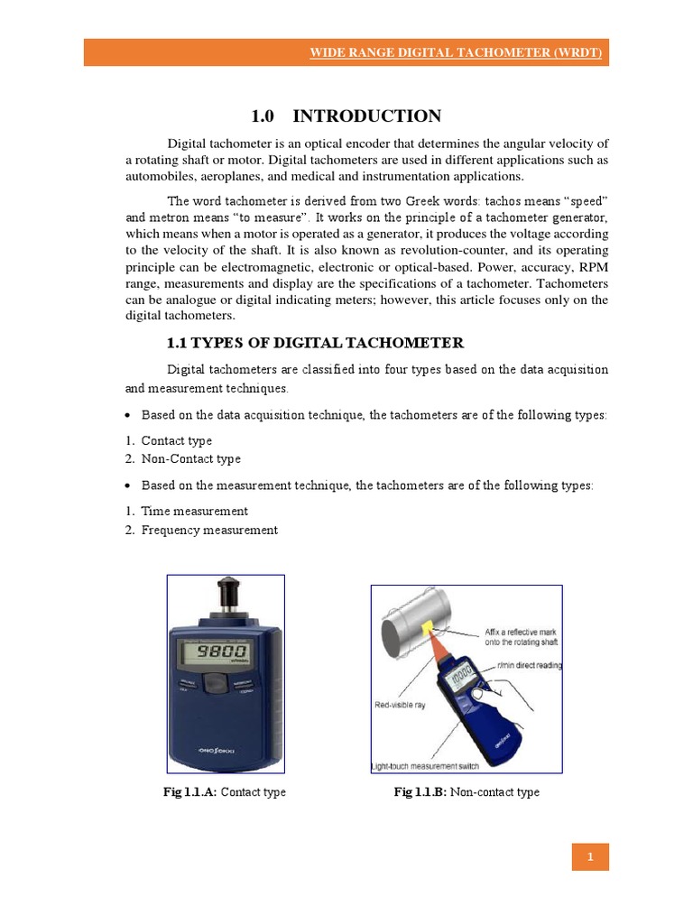 Digital Tachometer Project Report PDF Electronic Engineering