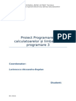 Proiect Programarea Calculatoarelor Și Limbaje de Programare 3