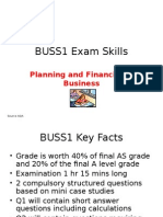 BUSS1 Exam Skills: Planning and Financing A Business