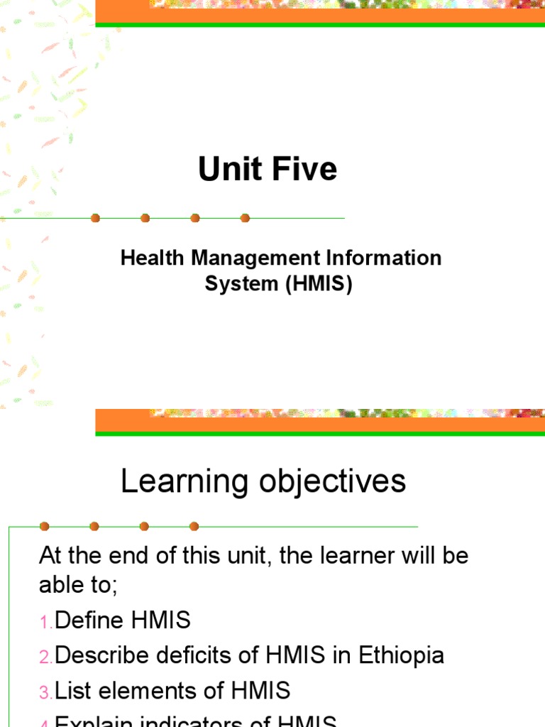 Unit 5 Health Management Information System HMIS PDF Health 