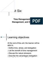 Unit 6-Time Management, Stress Managment and Delegation