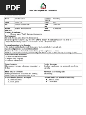 lesson plan - thermometer