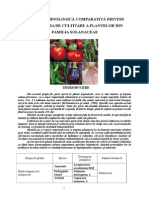 Sinteză Tehnologică Comparativă Privind Tehnologia de Cultivare a Plantelor Din Familia Solanaceae