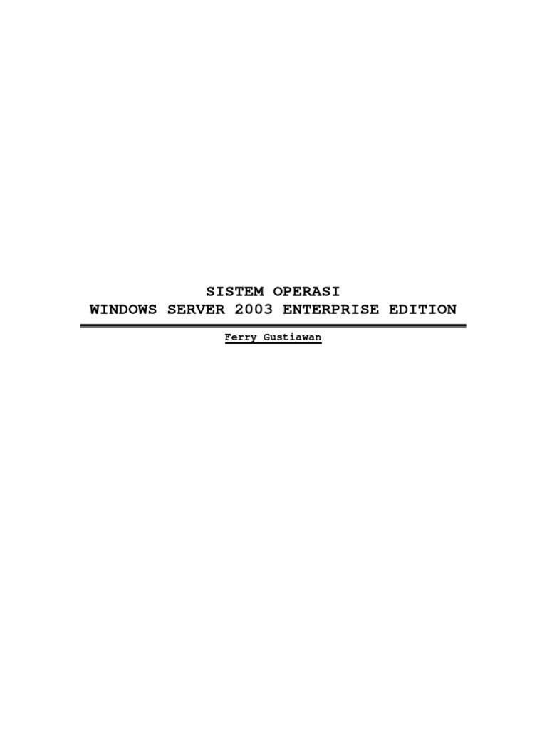 Windows 2003 Server | PDF | Pengelolaan Keuangan & Uang | Komputer