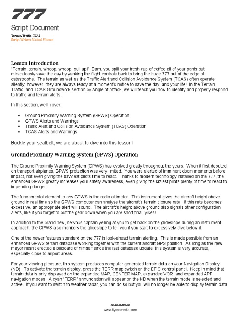 Understanding GPWS and TCAS Alerts | PDF | Aviation Safety | Aviation