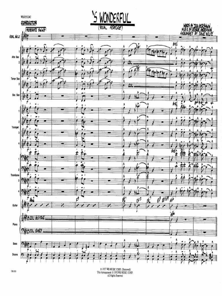 S Wonderful Big Band Score