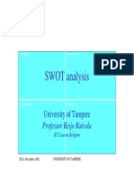 SWOT Analysis: University of Tampere