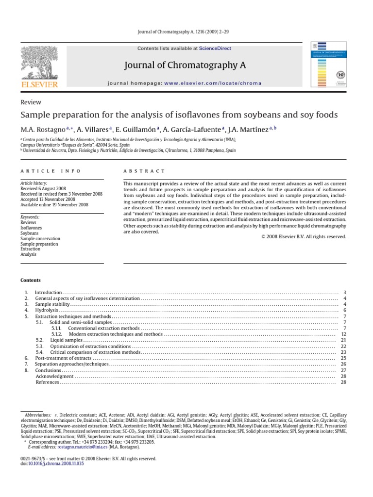 J Chromatogr A 2009 1216 2 29 PDF Soybean Hydrolysis