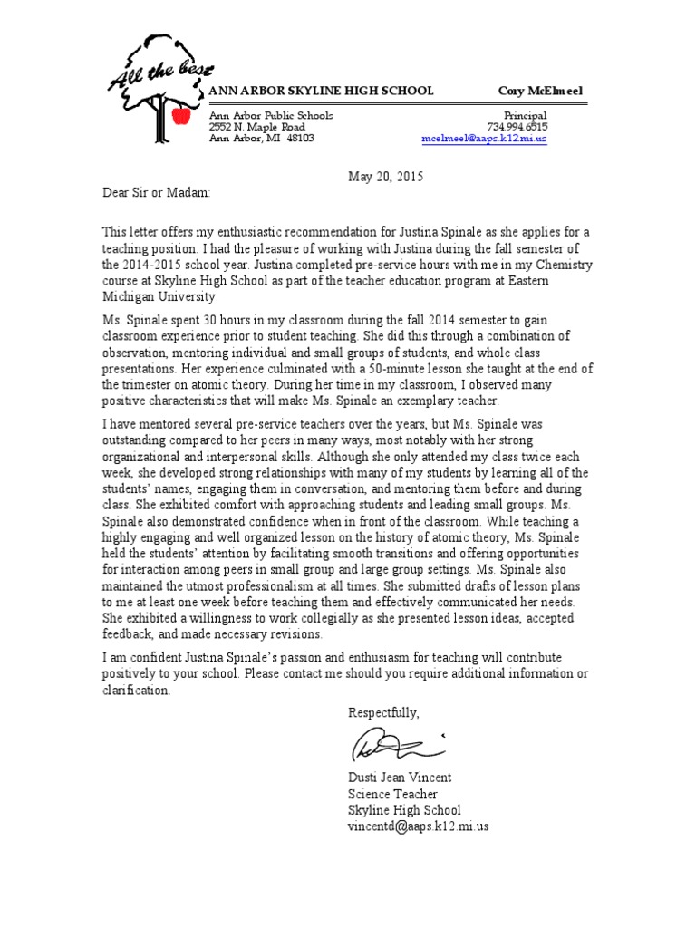 Letter of Rec From Dusti | PDF