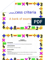 Success Criteria Bank of Examples