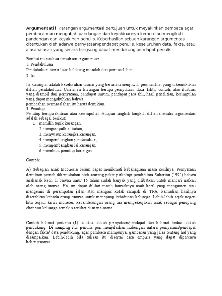 Panduan Menulis Argumentasi | PDF | Kajian Bahasa Asing | Kesehatan ...