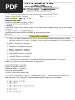 1º Avaliação de Quimica