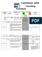 Fall 2009 Teaching Schedule
