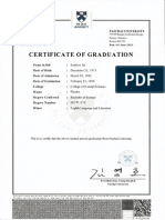 Paichai Univ Certificate (Sungoo Jin)