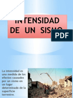 Intensidad de Un Sismo