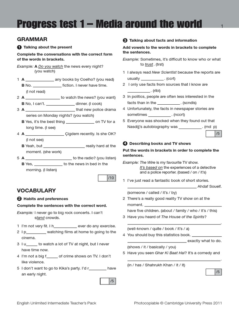 Progress Test 1 PDF | PDF | Foreign Language Studies