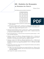 PSTAT 109 - Statistics For Economics: Lab Worksheet For Week 8