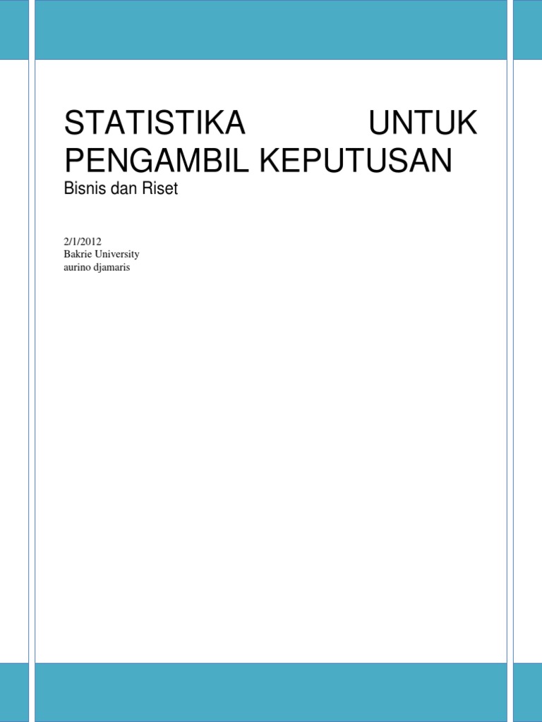 Statistika Untuk Bisnis Dan Riset