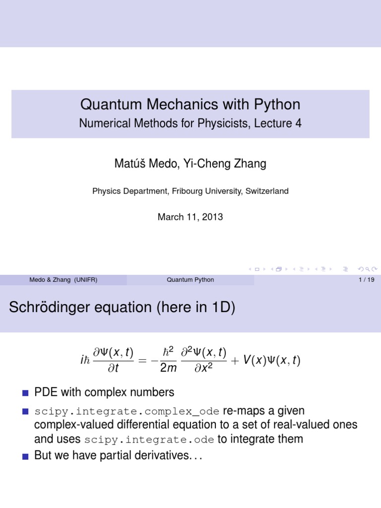 Lecture4 Quantum Python | Download Free PDF | Partial Differential ...