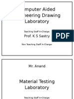 Computer Aided Engineering Drawing Laboratory: Prof. K S Sastry