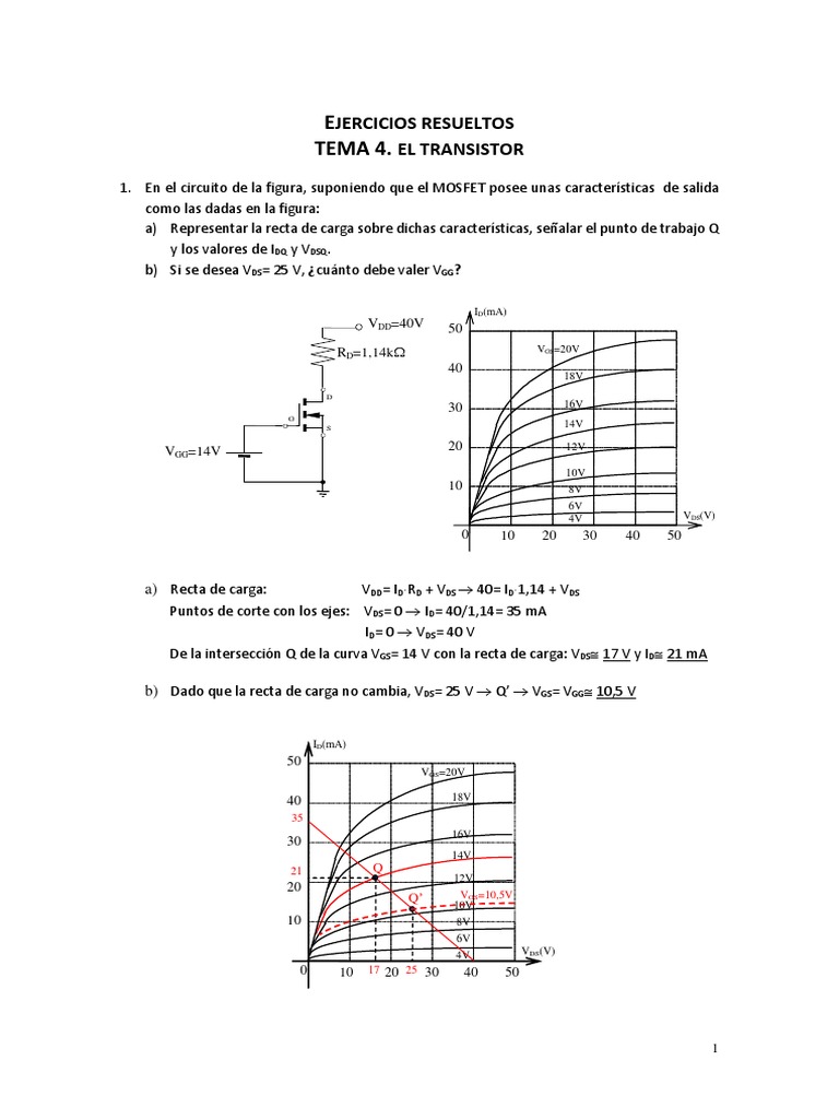 Problemas Resueltos Tema 4 Mosfet Transistor Mosfet