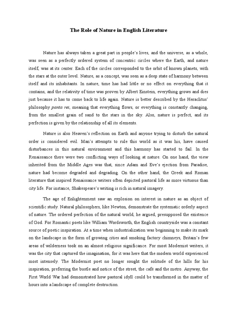 Role of nature in english poetry picture