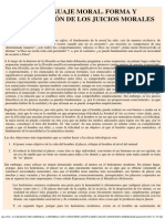 El Lenguaje Moral. Forma y Justificación de Los Juicios Morales