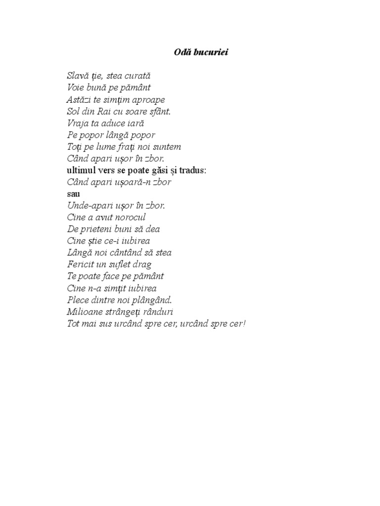 Odă Bucuriei PDF