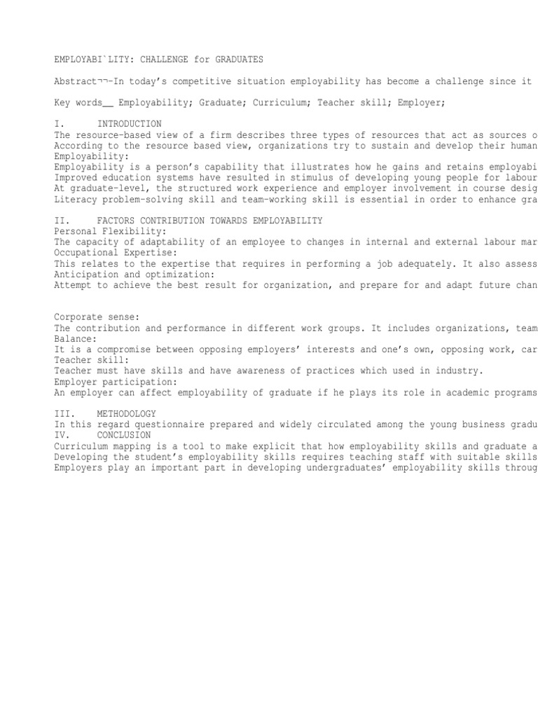 Employability | PDF