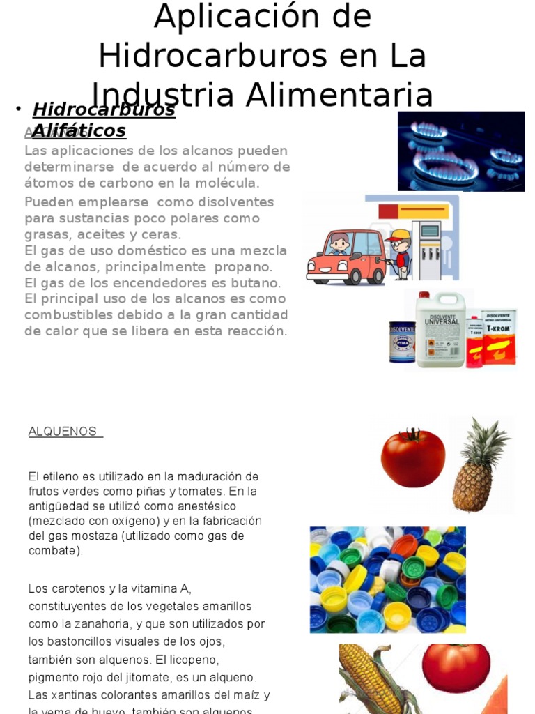 Aplicación de Hidrocarburos en La Industria Alimentaria(!1)